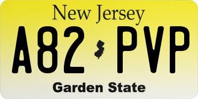 NJ license plate A82PVP