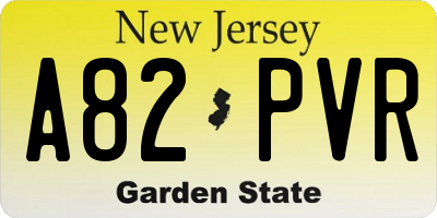 NJ license plate A82PVR