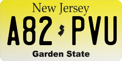 NJ license plate A82PVU