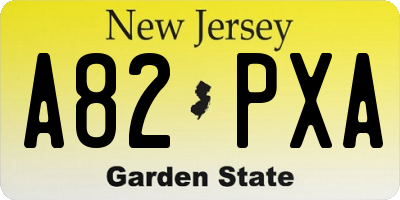 NJ license plate A82PXA