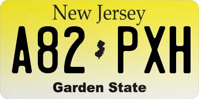 NJ license plate A82PXH