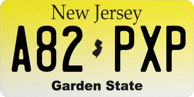 NJ license plate A82PXP