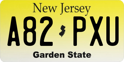 NJ license plate A82PXU