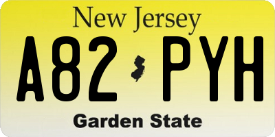 NJ license plate A82PYH