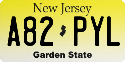 NJ license plate A82PYL