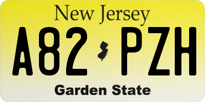 NJ license plate A82PZH