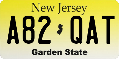 NJ license plate A82QAT