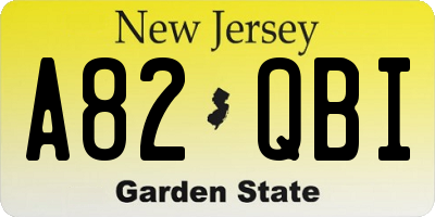 NJ license plate A82QBI
