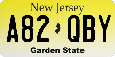 NJ license plate A82QBY