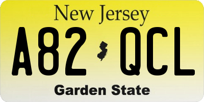NJ license plate A82QCL