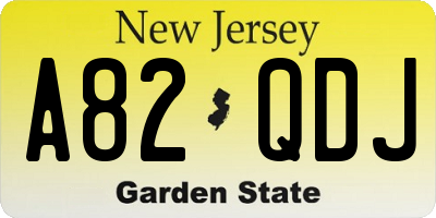 NJ license plate A82QDJ