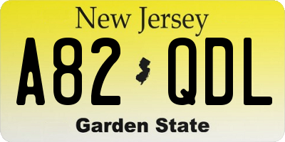 NJ license plate A82QDL