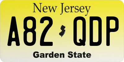 NJ license plate A82QDP