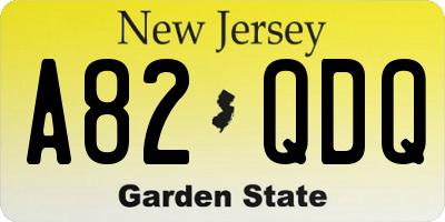 NJ license plate A82QDQ