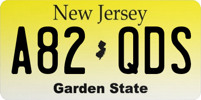 NJ license plate A82QDS