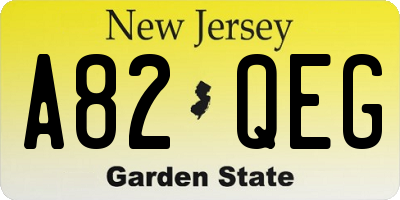NJ license plate A82QEG