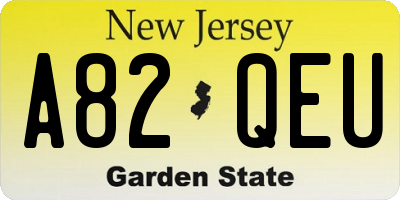 NJ license plate A82QEU