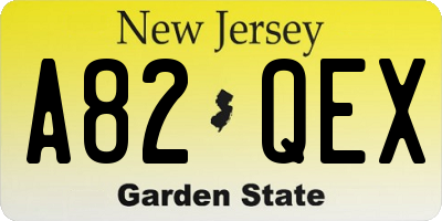 NJ license plate A82QEX