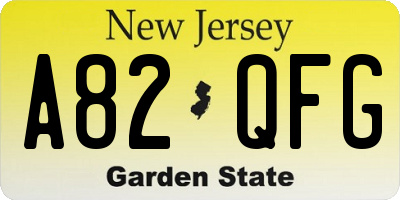 NJ license plate A82QFG