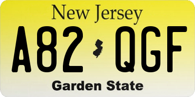 NJ license plate A82QGF