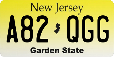 NJ license plate A82QGG