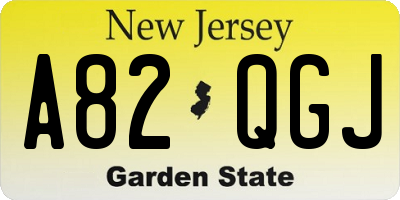 NJ license plate A82QGJ