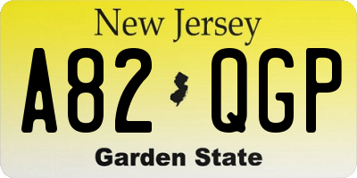 NJ license plate A82QGP