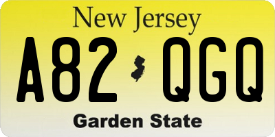 NJ license plate A82QGQ