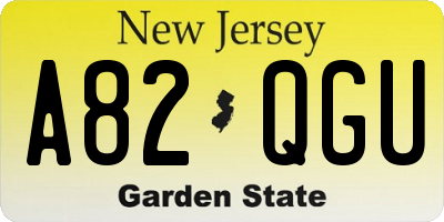 NJ license plate A82QGU