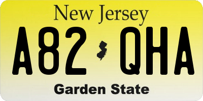 NJ license plate A82QHA