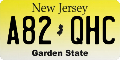 NJ license plate A82QHC