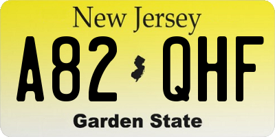 NJ license plate A82QHF