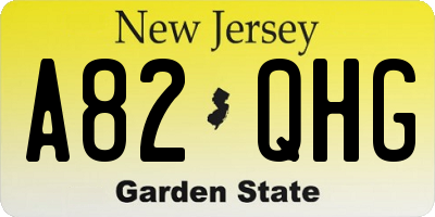 NJ license plate A82QHG