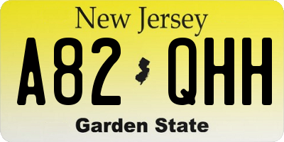 NJ license plate A82QHH