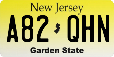 NJ license plate A82QHN