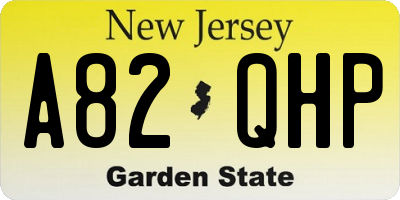 NJ license plate A82QHP