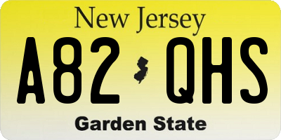 NJ license plate A82QHS