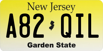NJ license plate A82QIL