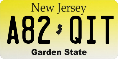 NJ license plate A82QIT