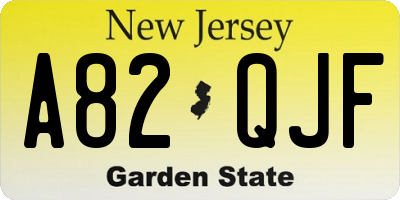 NJ license plate A82QJF