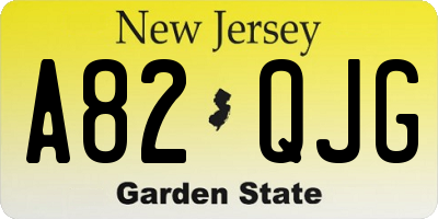 NJ license plate A82QJG