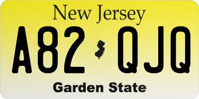 NJ license plate A82QJQ