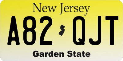 NJ license plate A82QJT