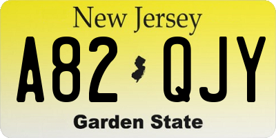 NJ license plate A82QJY