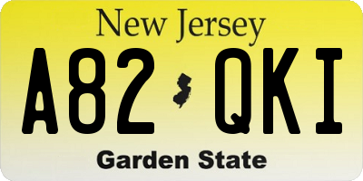 NJ license plate A82QKI