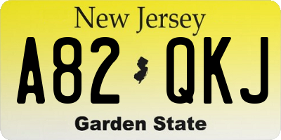 NJ license plate A82QKJ