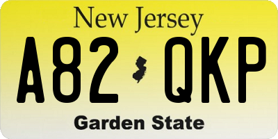 NJ license plate A82QKP