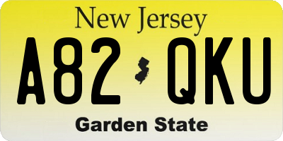 NJ license plate A82QKU