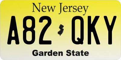 NJ license plate A82QKY