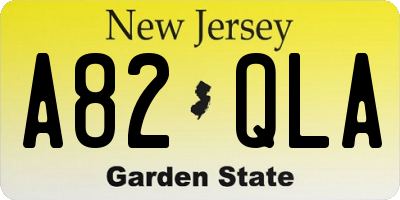 NJ license plate A82QLA